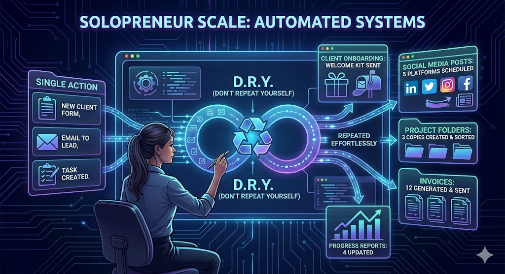 אוטומציה ל-Solopreneurs: איך לנהל עסק של אדם אחד כאילו יש לכם צוות של 5